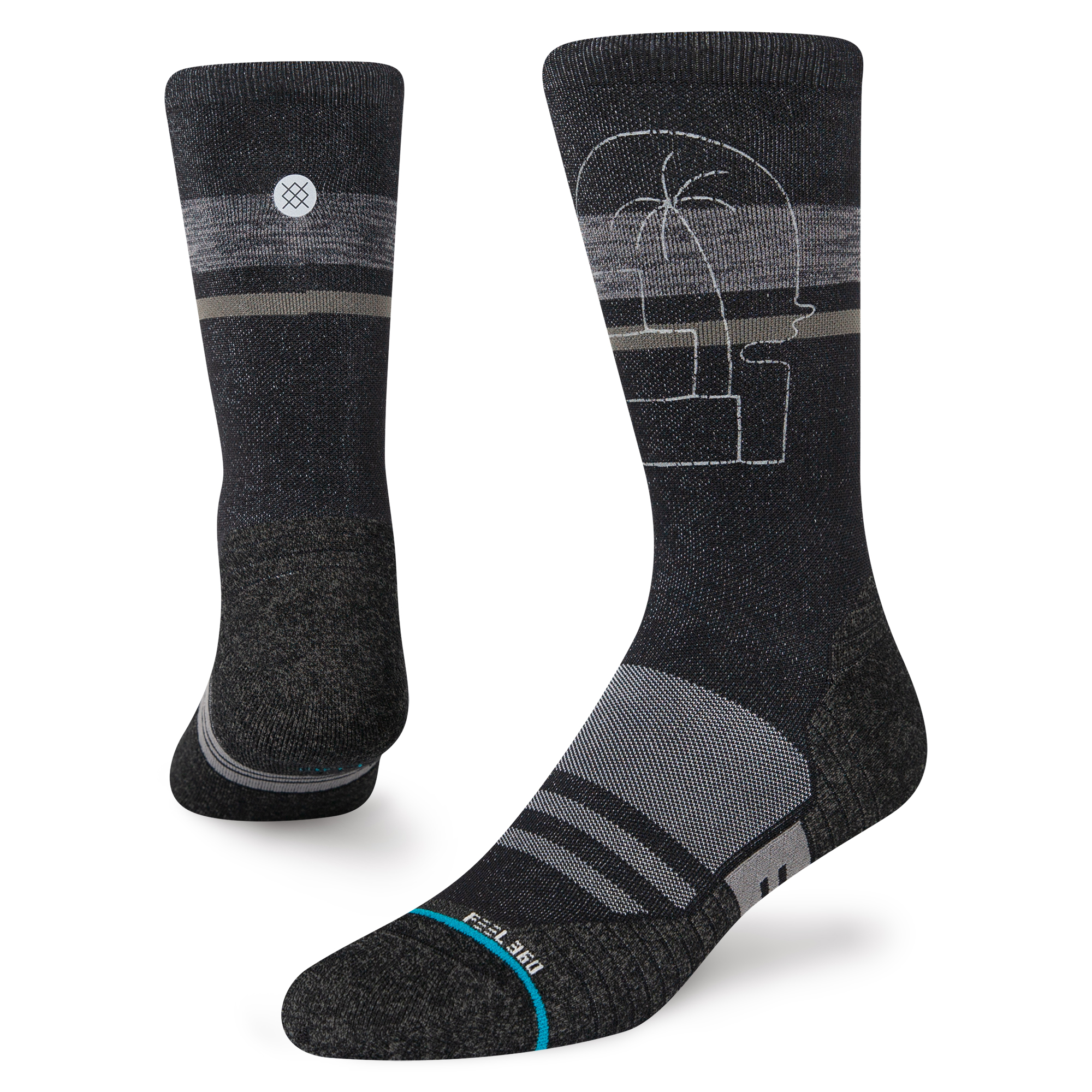 Stance Tab Sock - Run - Merino Wool Socks - Feel 360 x Infiknit (Black,  Medium) : : Fashion